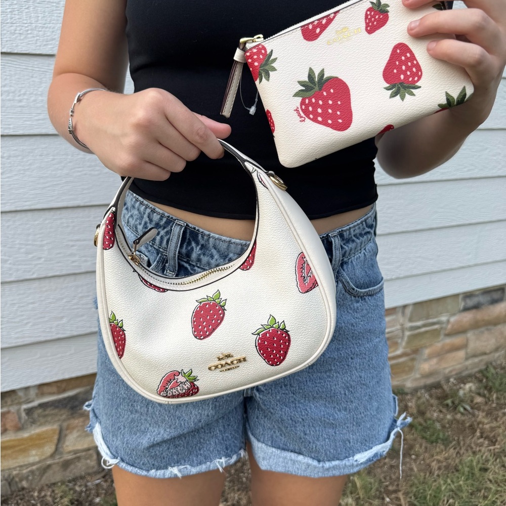 NWT Coach Mini Carmen Crossbody Strawberry Print